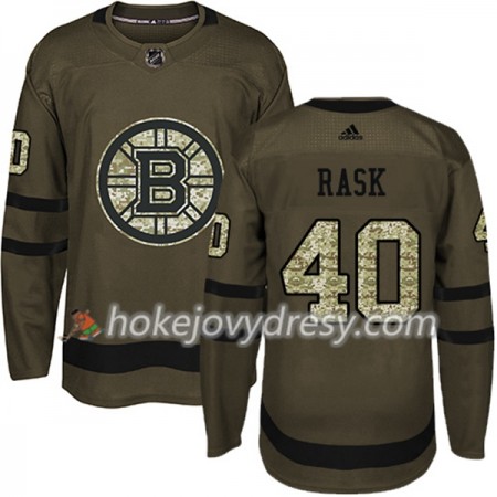 Pánské Hokejový Dres Boston Bruins Tuukka Rask 40 Adidas 2017-2018 Camo Zelená Authentic